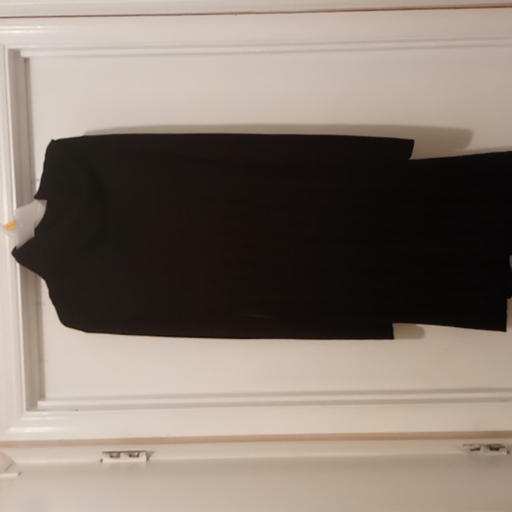 Women's long sleeved black sweater dress